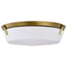 SATCO/NUVO Rowen 4 Light Flush Mount Natural Brass Finish Etched White Glass (60-7751)