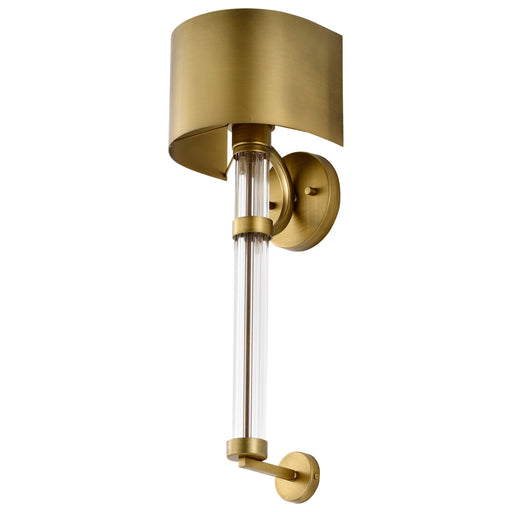 SATCO/NUVO Teagon 1 Light Wall Sconce Natural Brass Finish Metal Shade (60-7757)