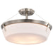 SATCO/NUVO Rowen 4 Light Semi Flush Brushed Nickel Finish Etched White Glass (60-7762)