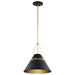 SATCO/NUVO Adina 1 Light Medium Pendant Matte Black And Natural Brass Finish (60-7766)