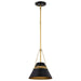 SATCO/NUVO Adina 1 Light Small Pendant Matte Black And Natural Brass Finish (60-7767)