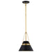 SATCO/NUVO Adina 1 Light Small Pendant Matte Black And Natural Brass Finish (60-7767)