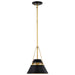 SATCO/NUVO Adina 1 Light Small Pendant Matte Black And Natural Brass Finish (60-7767)