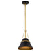 SATCO/NUVO Adina 1 Light Small Pendant Matte Black And Natural Brass Finish (60-7767)