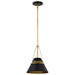 SATCO/NUVO Adina 1 Light Small Pendant Matte Black And Natural Brass Finish (60-7767)