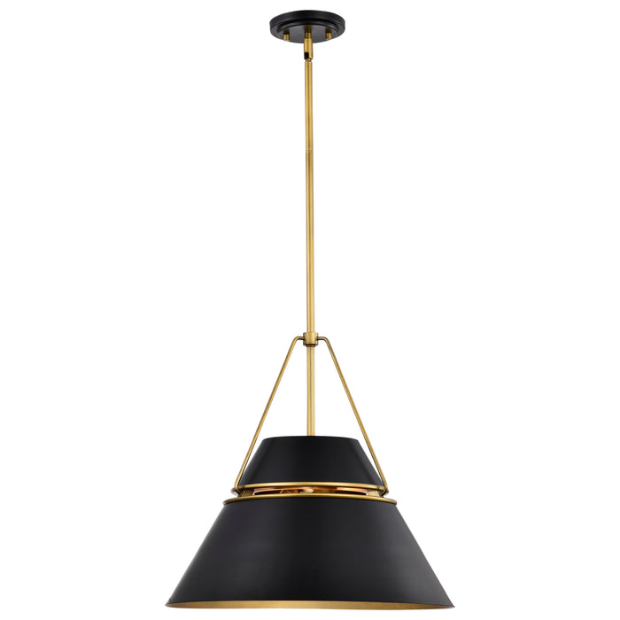 SATCO/NUVO Adina 3 Light Large Pendant Matte Black And Natural Brass Finish (60-7768)