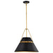 SATCO/NUVO Adina 3 Light Large Pendant Matte Black And Natural Brass Finish (60-7768)