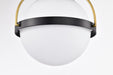 SATCO/NUVO Lakeshore 1 Light Small Flush Matte Black And Natural Brass Finish White Opal Glass (60-7770)