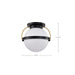 SATCO/NUVO Lakeshore 1 Light Large Flush Matte Black And Natural Brass Finish White Opal Glass (60-7772)