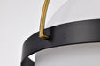 SATCO/NUVO Lakeshore 1 Light Large Pendant Matte Black And Natural Brass Finish White Opal Glass (60-7775)
