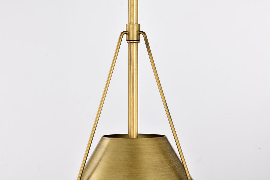 SATCO/NUVO Adina 1 Light Medium Pendant Natural Brass Finish (60-7776)