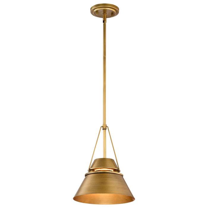 SATCO/NUVO Adina 1 Light Small Pendant Natural Brass Finish (60-7777)