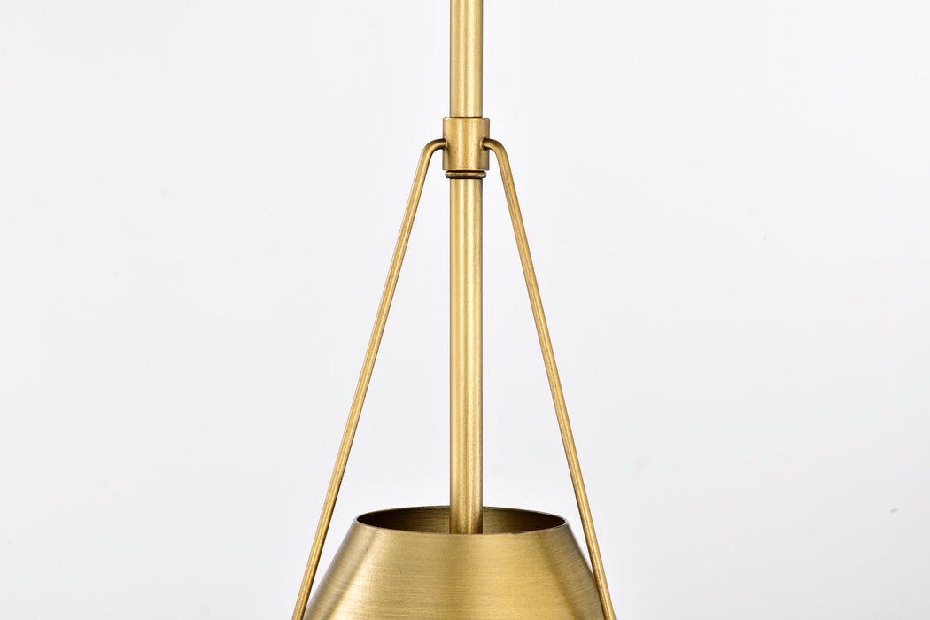 SATCO/NUVO Adina 1 Light Small Pendant Natural Brass Finish (60-7777)