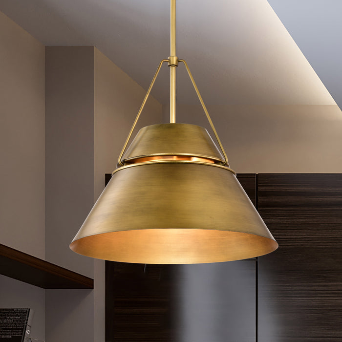 SATCO/NUVO Adina 3 Light Large Pendant Natural Brass Finish (60-7778)