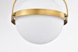 SATCO/NUVO Lakeshore 1 Light Small Flush Natural Brass Finish White Opal Glass (60-7780)