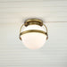 SATCO/NUVO Lakeshore 1 Light Small Flush Natural Brass Finish White Opal Glass (60-7780)