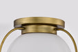 SATCO/NUVO Lakeshore 1 Light Medium Flush Natural Brass Finish White Opal Glass (60-7781)
