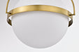 SATCO/NUVO Lakeshore 1 Light Large Flush Natural Brass Finish White Opal Glass (60-7782)