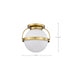 SATCO/NUVO Lakeshore 1 Light Large Flush Natural Brass Finish White Opal Glass (60-7782)