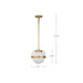 SATCO/NUVO Lakeshore 1 Light Small Pendant Natural Brass Finish White Opal Glass (60-7783)