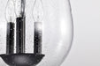 SATCO/NUVO Boliver 3 Light Pendant 11 Inch Matte Black Finish Clear Seeded Glass (60-7800)
