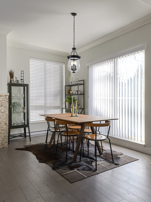 SATCO/NUVO Boliver 3 Light Pendant 11 Inch Matte Black Finish Clear Seeded Glass (60-7800)