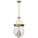 SATCO/NUVO Boliver 3 Light Pendant 11 Inch Vintage Brass Finish Clear Seeded Glass (60-7801)