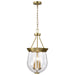 SATCO/NUVO Boliver 3 Light Pendant 11 Inch Vintage Brass Finish Clear Seeded Glass (60-7801)