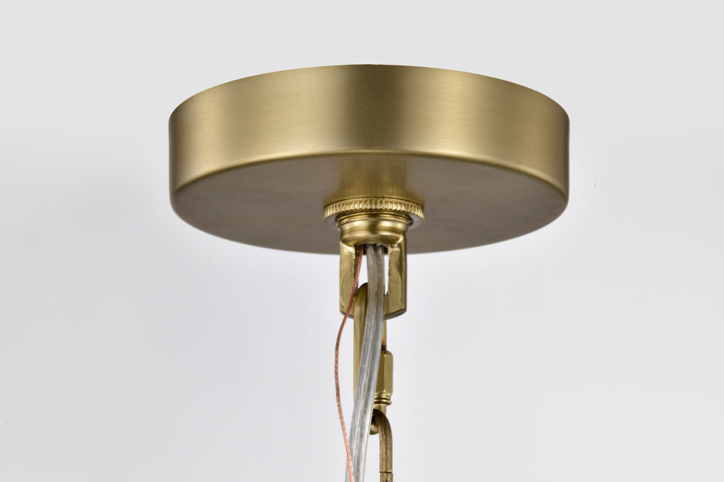 SATCO/NUVO Boliver 3 Light Pendant 11 Inch Vintage Brass Finish Clear Seeded Glass (60-7801)