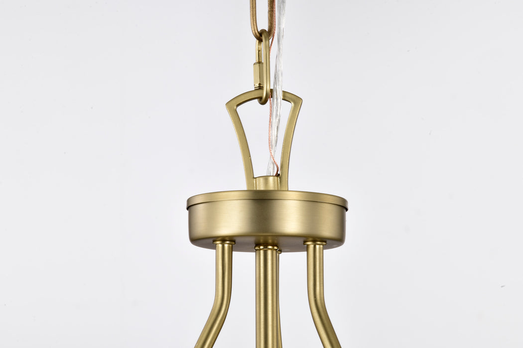 SATCO/NUVO Boliver 3 Light Pendant 11 Inch Vintage Brass Finish Clear Seeded Glass (60-7801)