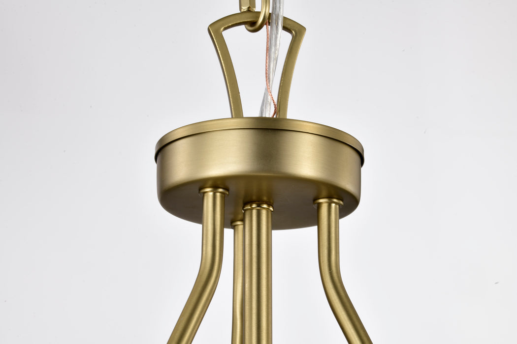 SATCO/NUVO Boliver 3 Light Pendant 11 Inch Vintage Brass Finish Clear Seeded Glass (60-7801)