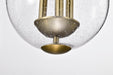 SATCO/NUVO Boliver 3 Light Pendant 11 Inch Vintage Brass Finish Clear Seeded Glass (60-7801)