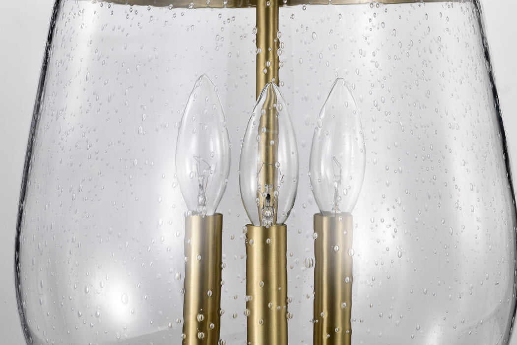SATCO/NUVO Boliver 3 Light Pendant 11 Inch Vintage Brass Finish Clear Seeded Glass (60-7801)