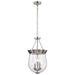 SATCO/NUVO Boliver 3 Light Pendant 11 Inch Brushed Nickel Finish Clear Seeded Glass (60-7802)