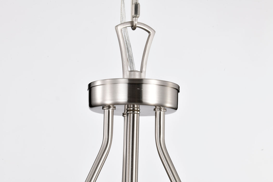 SATCO/NUVO Boliver 3 Light Pendant 11 Inch Brushed Nickel Finish Clear Seeded Glass (60-7802)