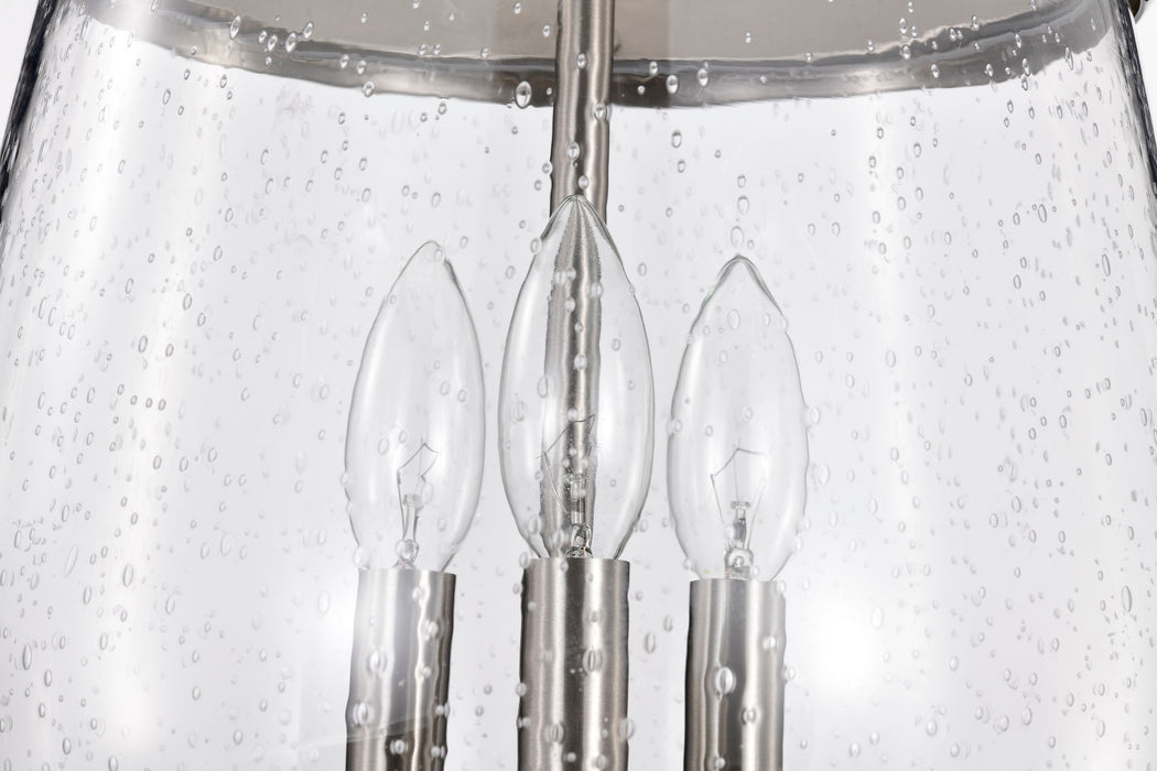 SATCO/NUVO Boliver 3 Light Pendant 11 Inch Brushed Nickel Finish Clear Seeded Glass (60-7802)