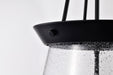 SATCO/NUVO Boliver 3 Light Pendant 14 Inch Matte Black Finish Clear Seeded Glass (60-7803)