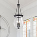 SATCO/NUVO Boliver 3 Light Pendant 14 Inch Matte Black Finish Clear Seeded Glass (60-7803)