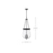 SATCO/NUVO Boliver 3 Light Pendant 14 Inch Matte Black Finish Clear Seeded Glass (60-7803)