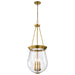 SATCO/NUVO Boliver 3 Light Pendant 14 Inch Vintage Brass Finish Clear Seeded Glass (60-7804)