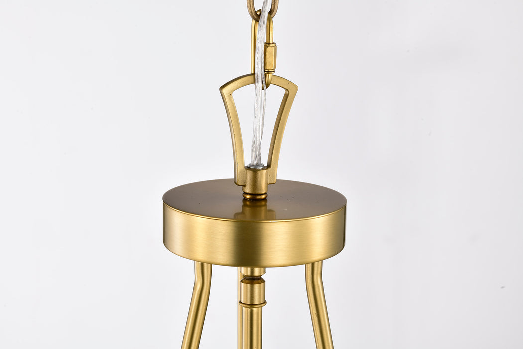 SATCO/NUVO Boliver 3 Light Pendant 14 Inch Vintage Brass Finish Clear Seeded Glass (60-7804)