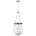 SATCO/NUVO Boliver 3 Light Pendant 14 Inch Brushed Nickel Finish Clear Seeded Glass (60-7805)