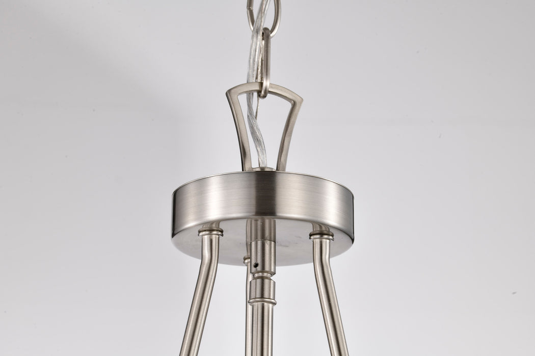 SATCO/NUVO Boliver 3 Light Pendant 14 Inch Brushed Nickel Finish Clear Seeded Glass (60-7805)