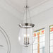 SATCO/NUVO Boliver 3 Light Pendant 14 Inch Brushed Nickel Finish Clear Seeded Glass (60-7805)