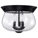SATCO/NUVO Boliver 3 Light Flush Mount Matte Black Finish Clear Seeded Glass (60-7806)