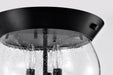 SATCO/NUVO Boliver 3 Light Flush Mount Matte Black Finish Clear Seeded Glass (60-7806)