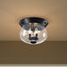 SATCO/NUVO Boliver 3 Light Flush Mount Matte Black Finish Clear Seeded Glass (60-7806)