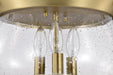SATCO/NUVO Boliver 3 Light Flush Mount Vintage Brass Finish Clear Seeded Glass (60-7807)