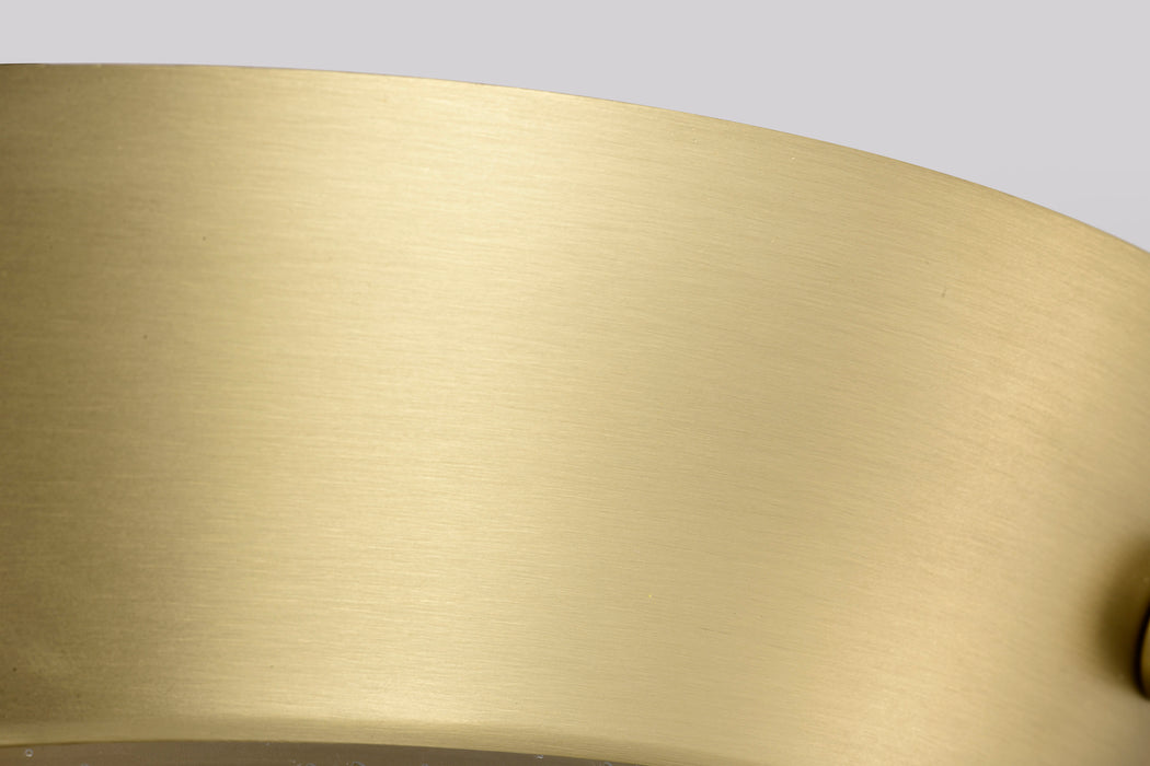 SATCO/NUVO Boliver 3 Light Flush Mount Vintage Brass Finish Clear Seeded Glass (60-7807)