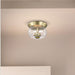 SATCO/NUVO Boliver 3 Light Flush Mount Vintage Brass Finish Clear Seeded Glass (60-7807)